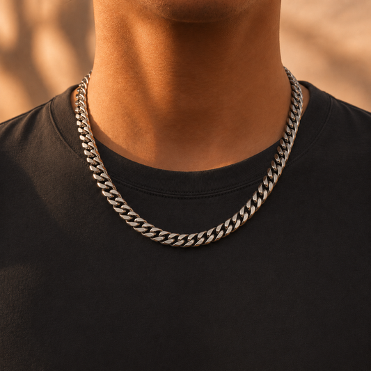 Vesta Pure Titanium Cuban Chain Necklace – 10mm