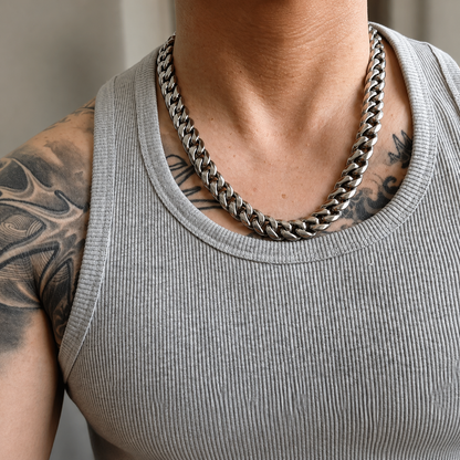 Vesta Iron Clad Pure Titanium 14mm Cuban Link Necklace