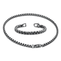 Vesta 7mm Pure Titanium Box Chain Necklace & Bracelet Set