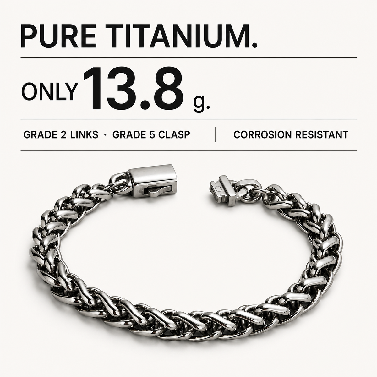 Vesta Dragon Bone Titanium Bracelet – Pure Titanium