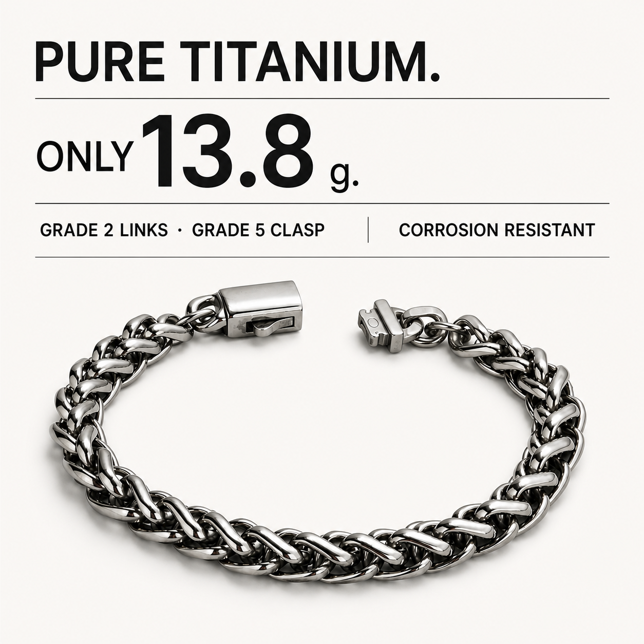 Vesta Dragon Bone Titanium Bracelet – Pure Titanium
