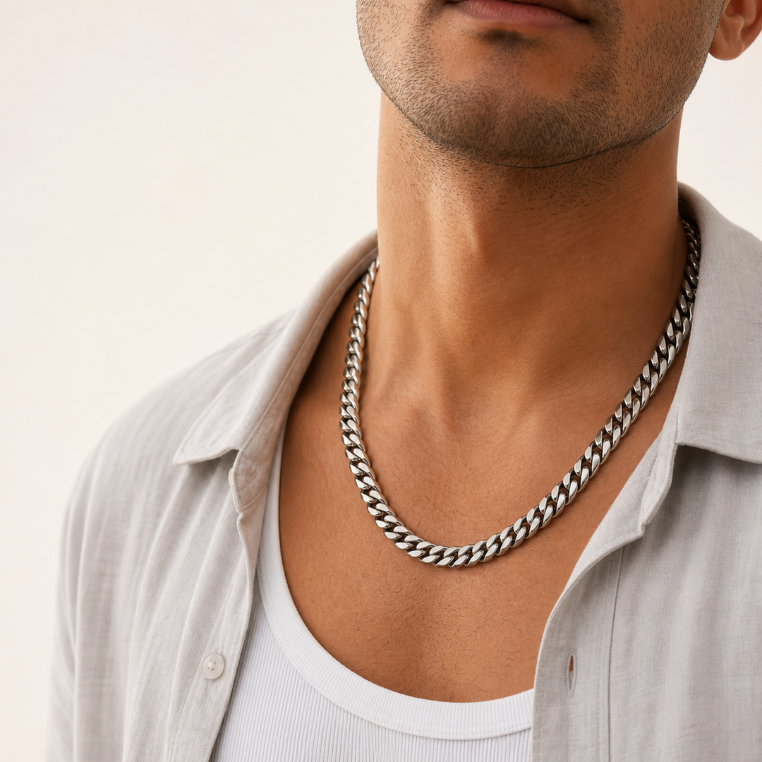 Vesta Pure Titanium Cuban Chain Necklace – 10mm