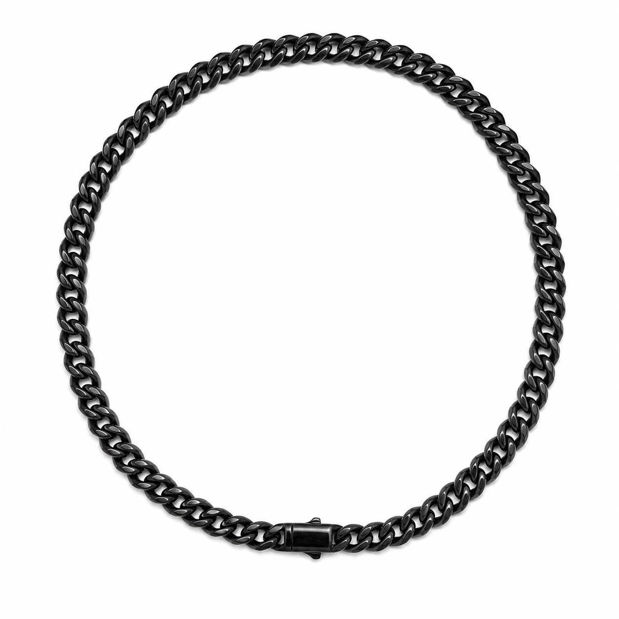 Vesta 10mm Black PVD Titanium Cuban Chain Necklace