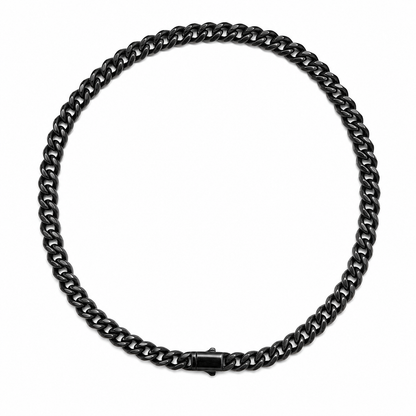 Vesta 10mm Black PVD Titanium Cuban Chain Necklace