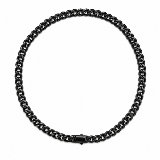 Vesta 10mm Black PVD Titanium Cuban Chain Necklace