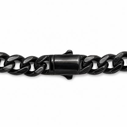 Vesta 10mm Black PVD Titanium Cuban Link Bracelet