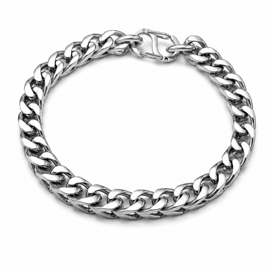 Vesta Reversible Cuban Titanium Bracelet – 7mm Pure Titanium