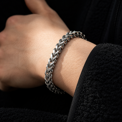 Vesta Reversible Cuban Titanium Bracelet – 7mm Pure Titanium