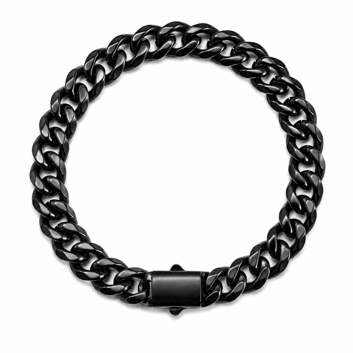 Vesta 10mm Black PVD Titanium Cuban Link Bracelet