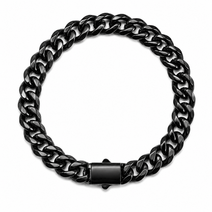 Vesta 10mm Black PVD Titanium Cuban Link Bracelet