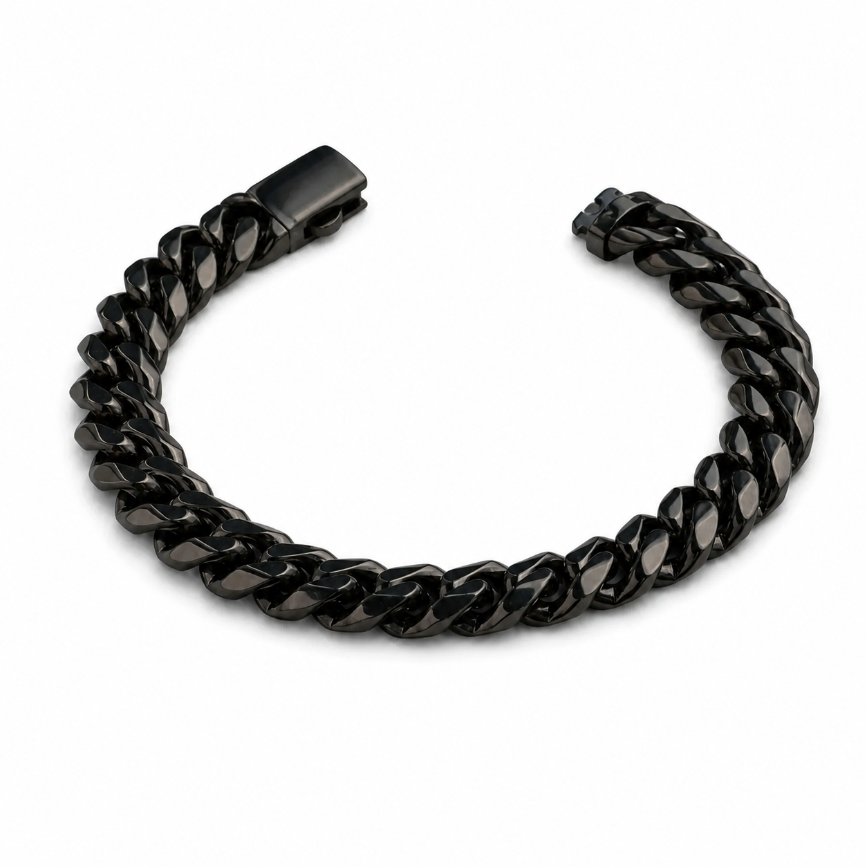 Vesta 10mm Black PVD Titanium Cuban Link Bracelet