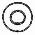 Vesta 10mm Black PVD Titanium Necklace & Bracelet Set
