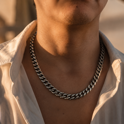 Vesta Iron Clad Pure Titanium 14mm Cuban Link Necklace