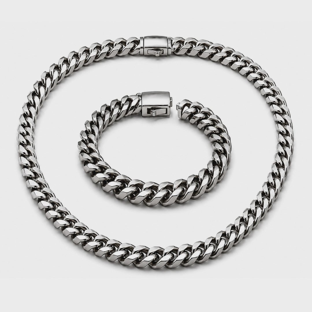 Vesta 10mm Pure Titanium Necklace & Bracelet Set
