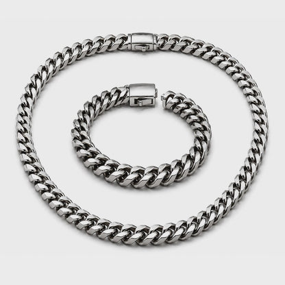 Vesta 10mm Pure Titanium Necklace & Bracelet Set