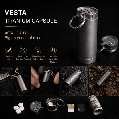 Titanium EDC Storage Capsule