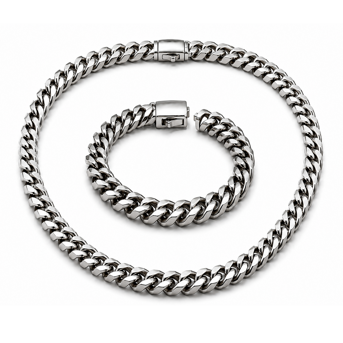 Vesta 10mm Pure Titanium Necklace & Bracelet Set