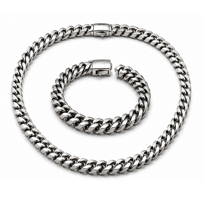 Vesta 10mm Pure Titanium Necklace & Bracelet Set
