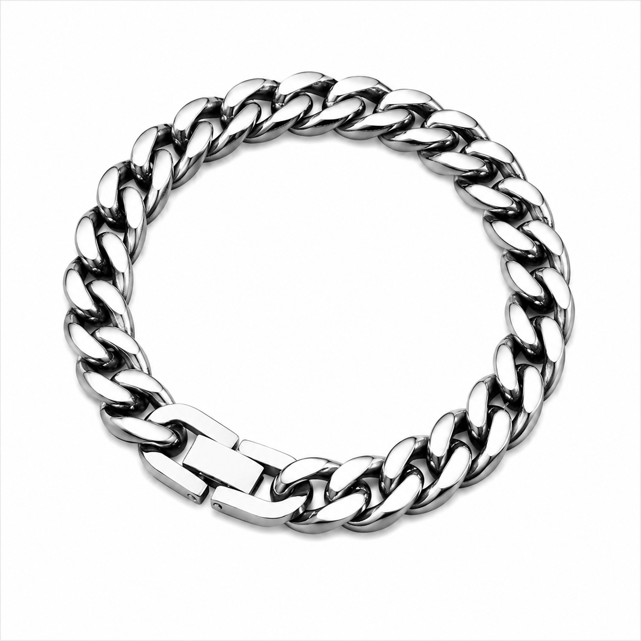 Vesta Cuban Link Titanium Bracelet – 10.5mm Pure Titanium