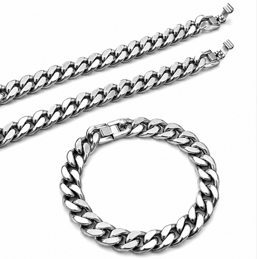 Vesta Cuban Link Titanium Bracelet – 10.5mm Pure Titanium