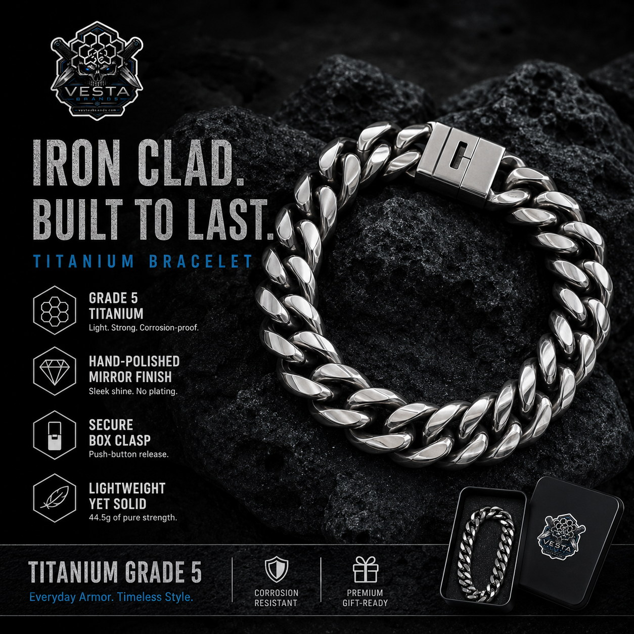 Vesta Iron Clad Titanium Bracelet