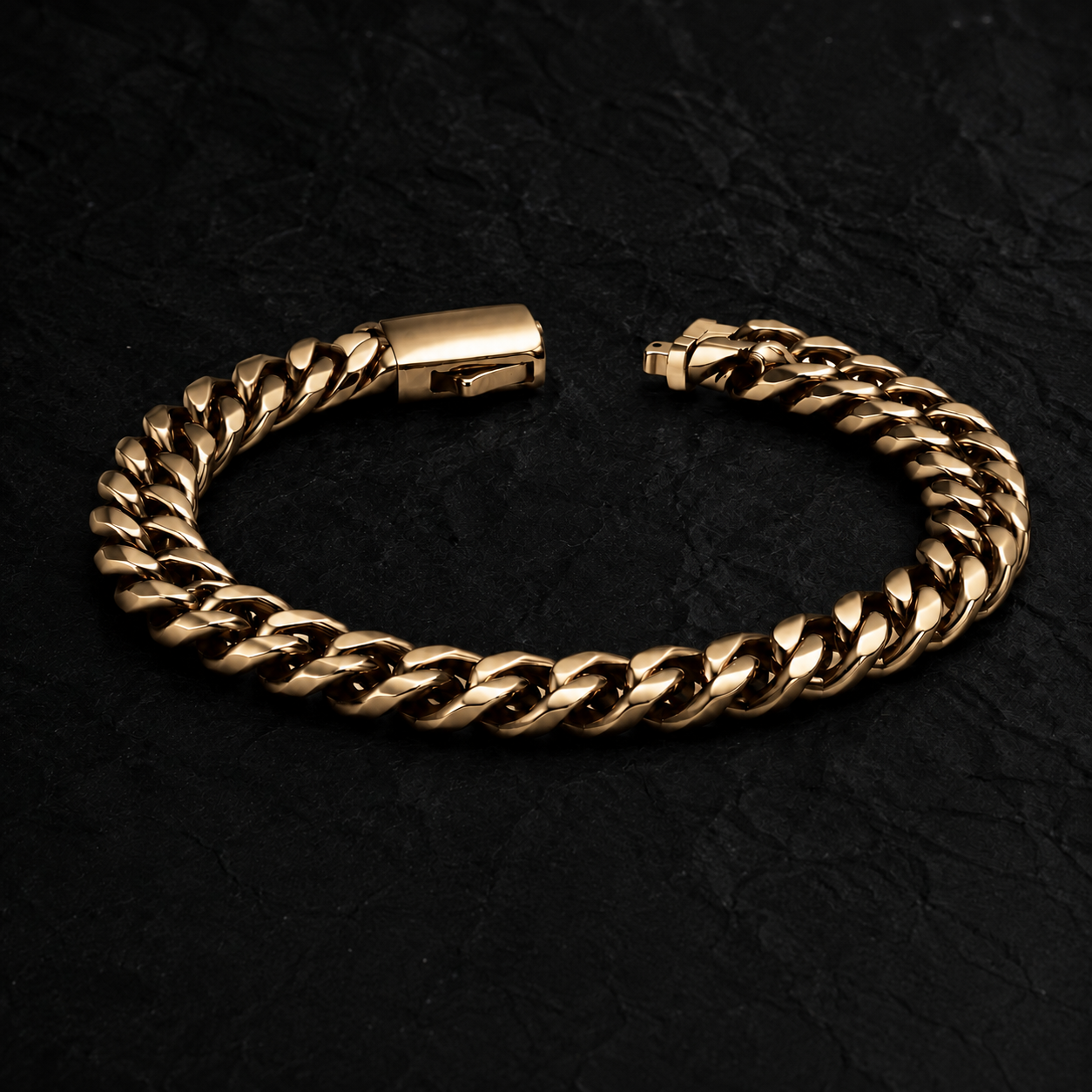 Vesta 10mm champagne gold-tone PVD titanium bracelet - black hero