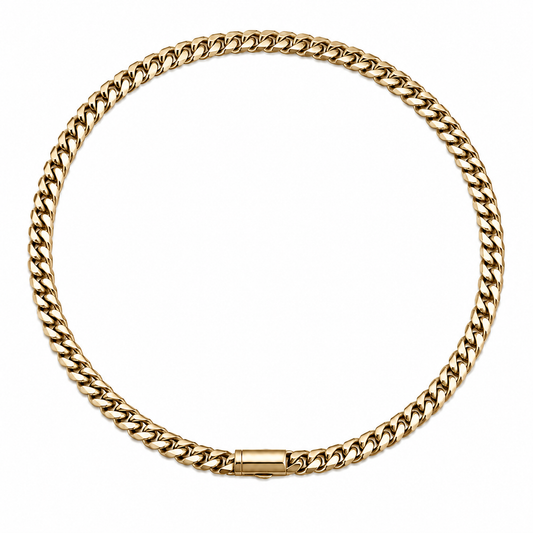 Vesta 10mm champagne gold-tone PVD titanium necklace - white background