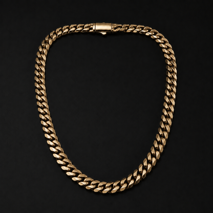 Vesta 10mm champagne gold-tone PVD titanium necklace - black hero